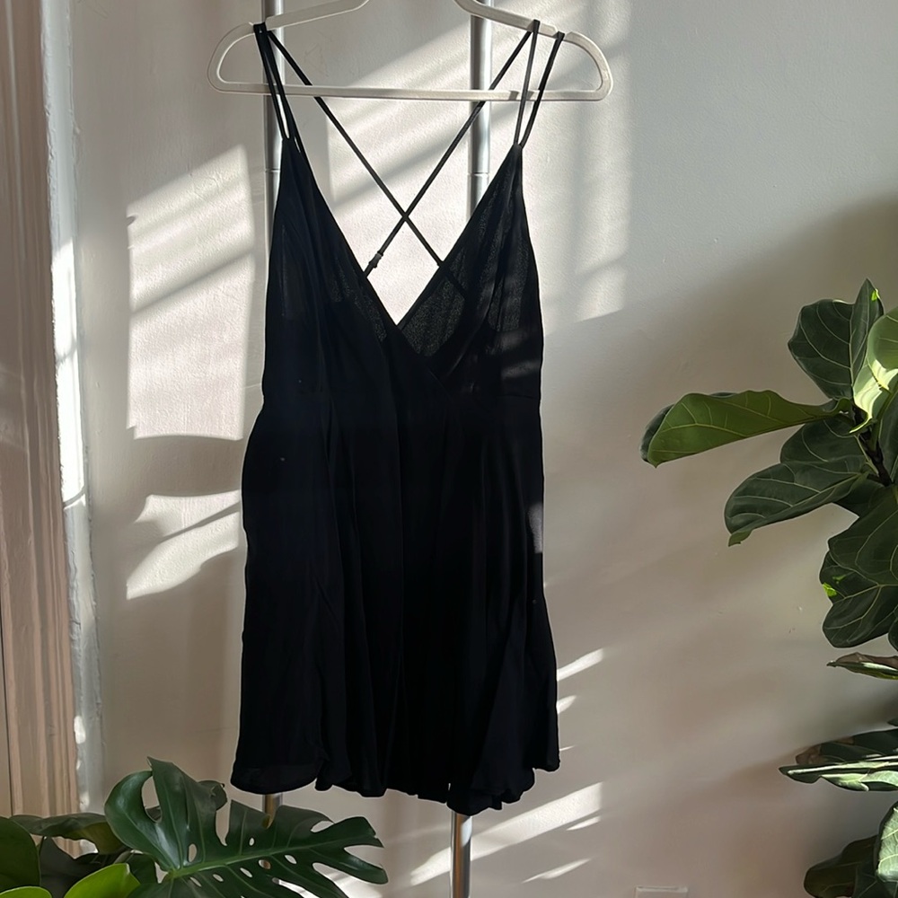 Vintage black chiffon dress size small